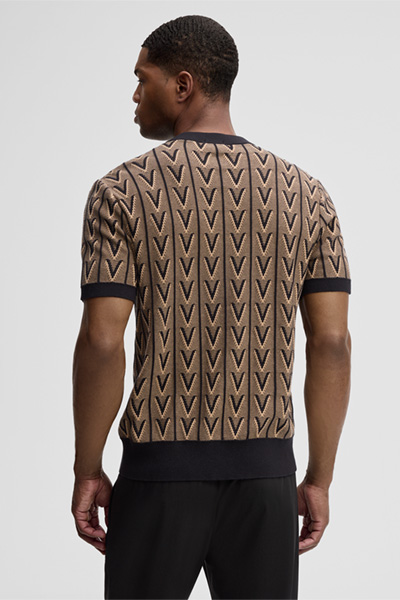 Strickshirt Robas, braun/schwarz gemustert