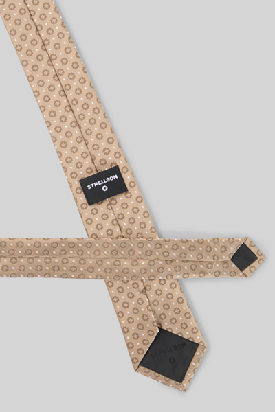 Tie, beige patterned
