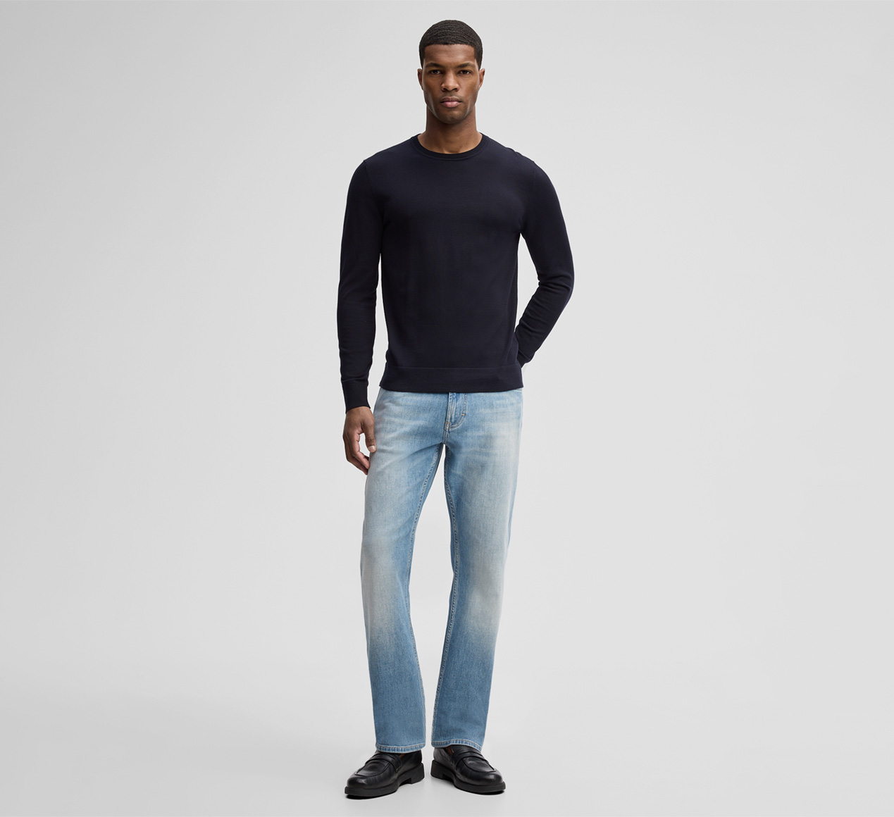 Strellson präsentiert das Produkt Baumwoll-Pullover Vincent, navy aus der Kategorie Strick