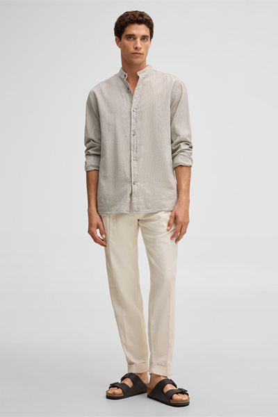 Leidt naar de productdetailpagina „Overhemd Calisto met linnen, groen"