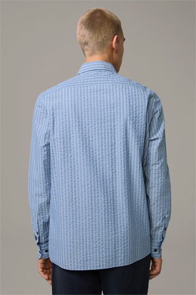 Overhemd Casyn van katoen, lichtblauw gestreept