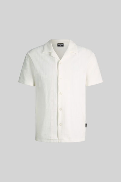 Jerseyoverhemd Filip, crème gestructureerd