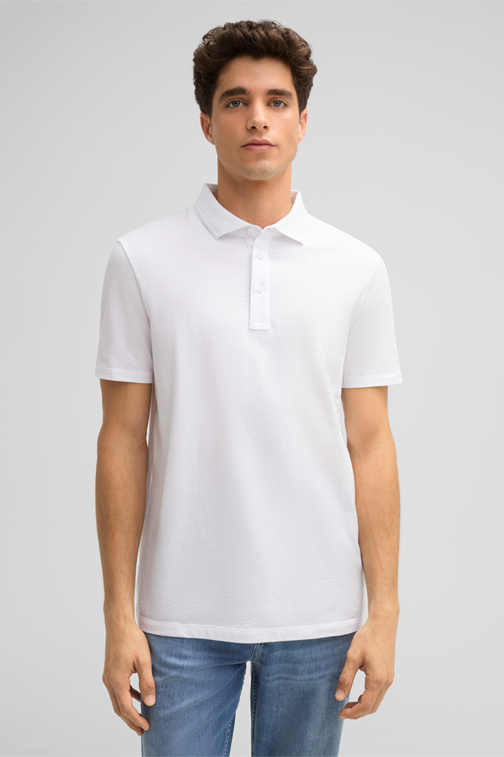 Poloshirt Fisher, witte piquéstof