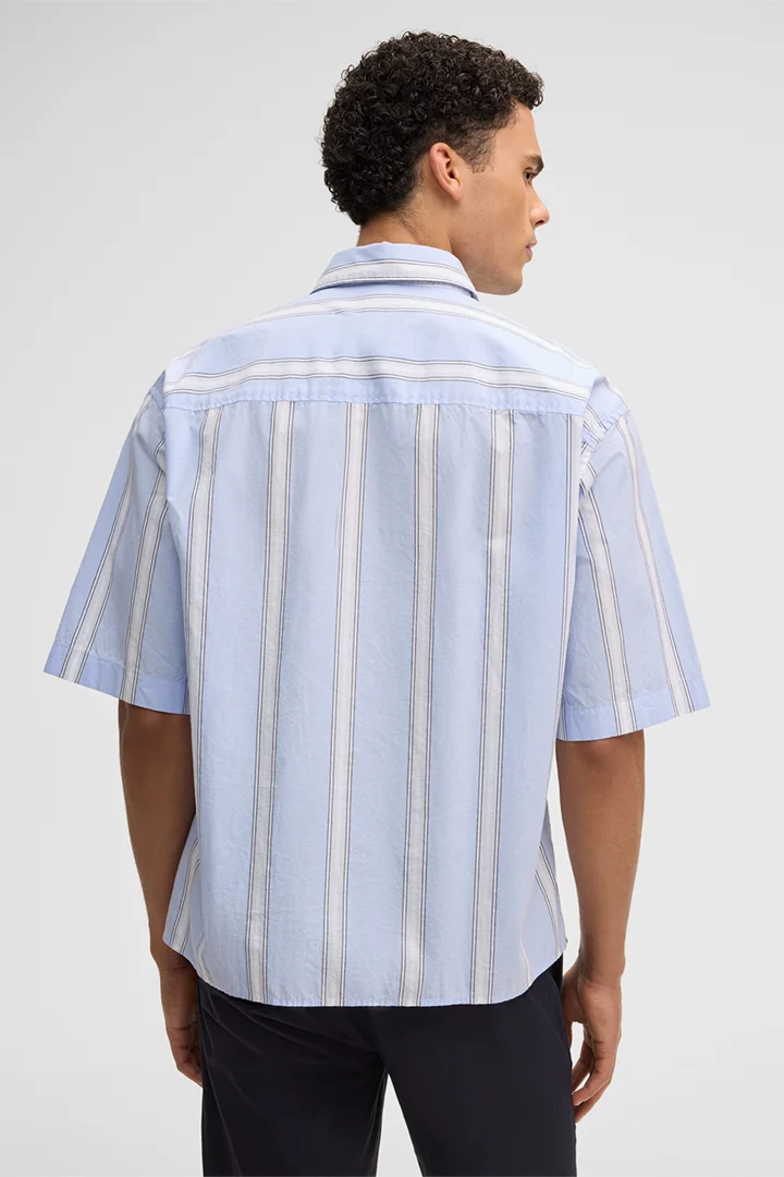 Kurzarm-Hemd Nelson, hellblau/weiß gestreift