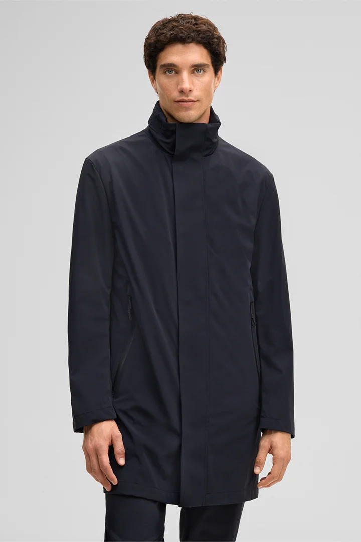 Leads to product detail page "Flex Cross Coat Faley, navy"