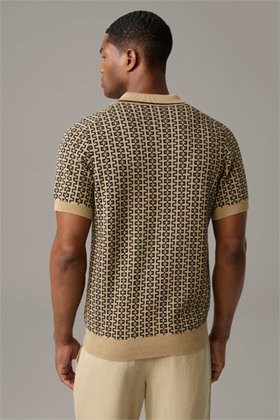 Strick-Poloshirt Kito, braun gemustert