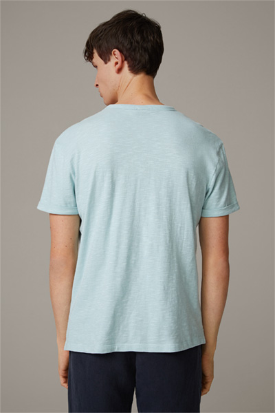Baumwoll-T-Shirt Colin, hellblau strukturiert
