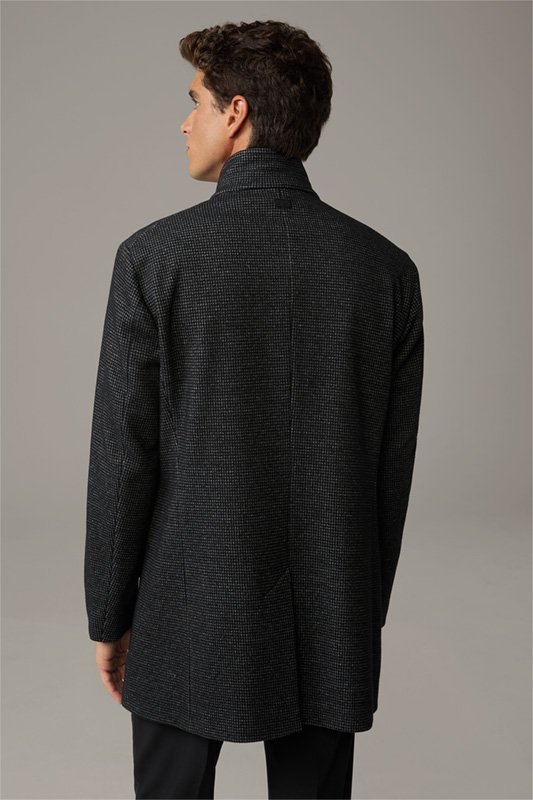 Finchley Short Coat in Black/Grey patterned