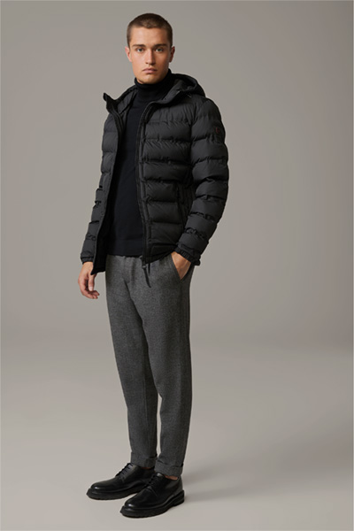 Louis Pleat-front Trousers in Grey Marl