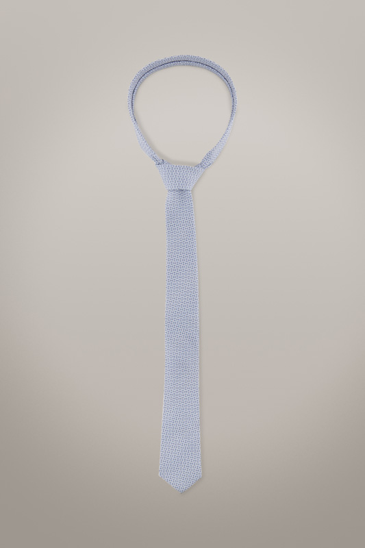 Cravate en soie, bleue à motif