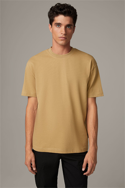 T-shirt van katoen Geza, beige
