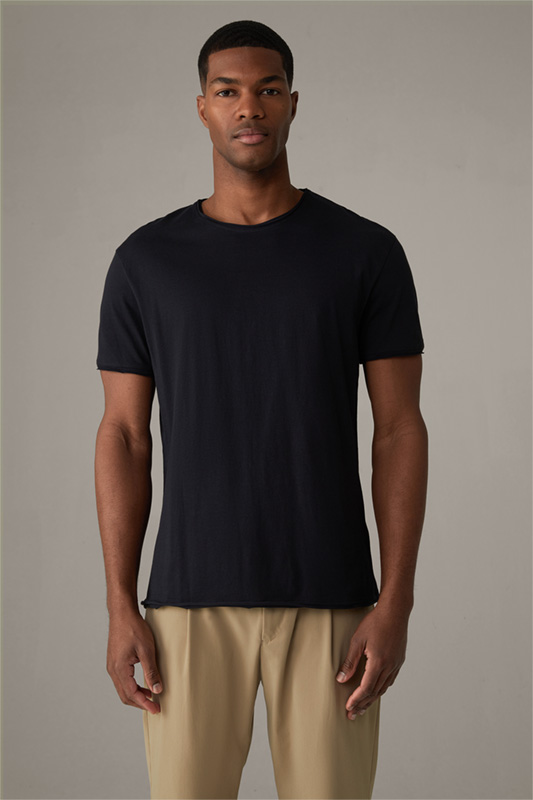 T-shirt Tyler van katoen, marineblauw