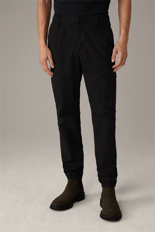 Pantalon cargo en coton Craic, noir