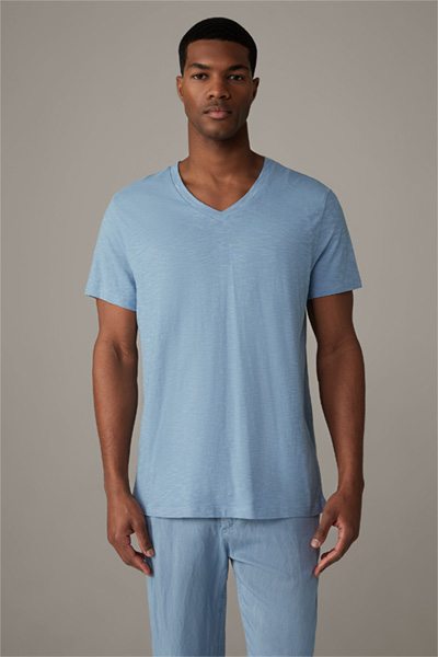 Katoenen T-shirt Colin, lichtblauw gestructureerd