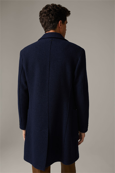 Manteau en laine vierge Adria, bleu foncé