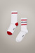 High Top Socken, weiß/samba red