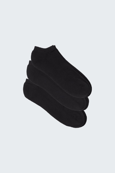 Chaussettes sneaker en lot de 3, noires