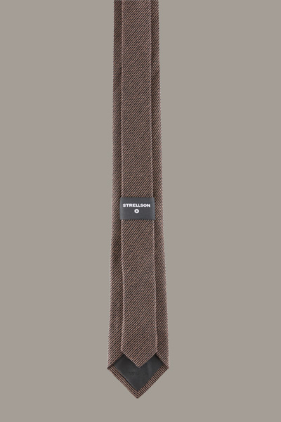 Woll-Seiden-Krawatte, beige-schwarz