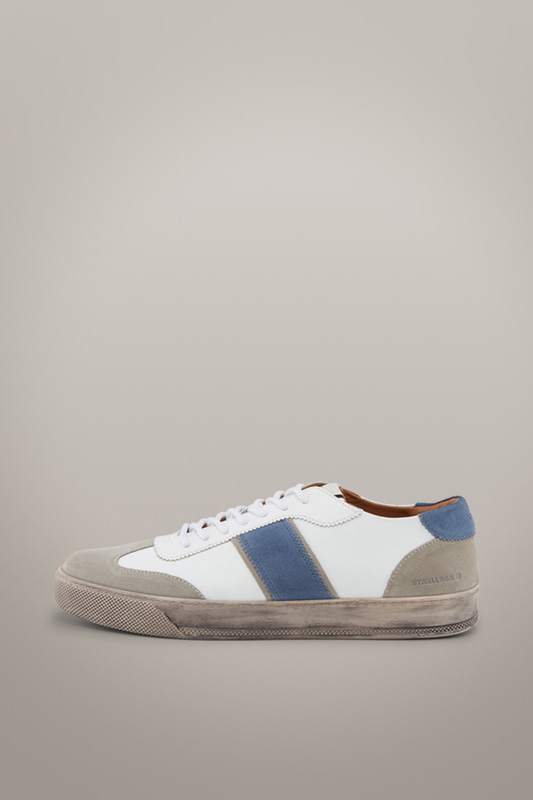 Sneaker Stripe Evans, weiß/blau/beige