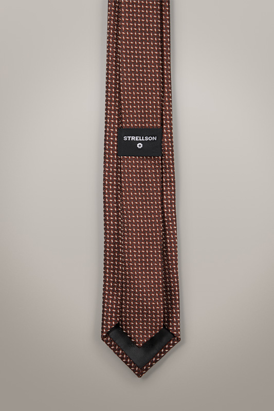 Zijden stropdas, bruin met dessin