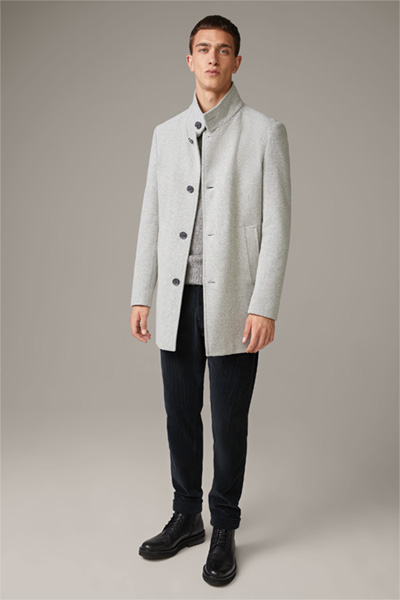 Manteau en coton mélangé Finchley, gris clair chiné