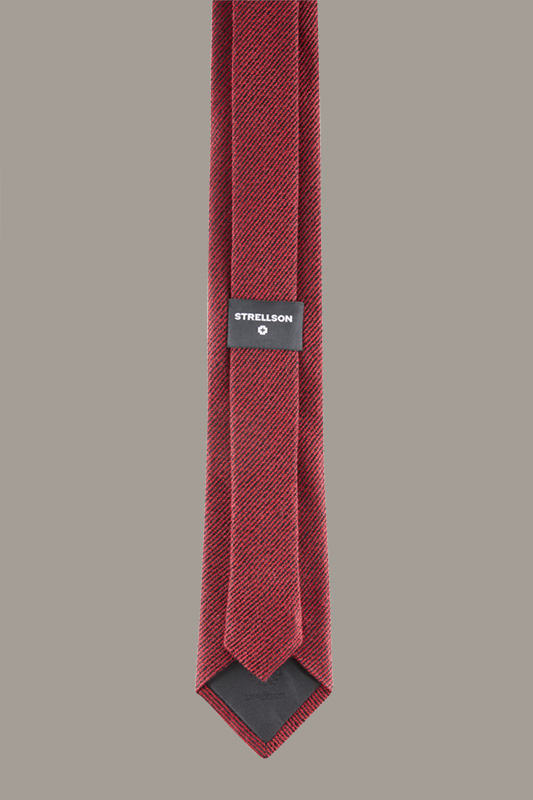 Cravate en laine et soie, noire-rouge