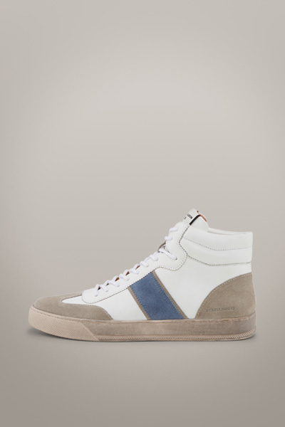 High Top Sneaker Stripe Evans, weiß/blau/beige