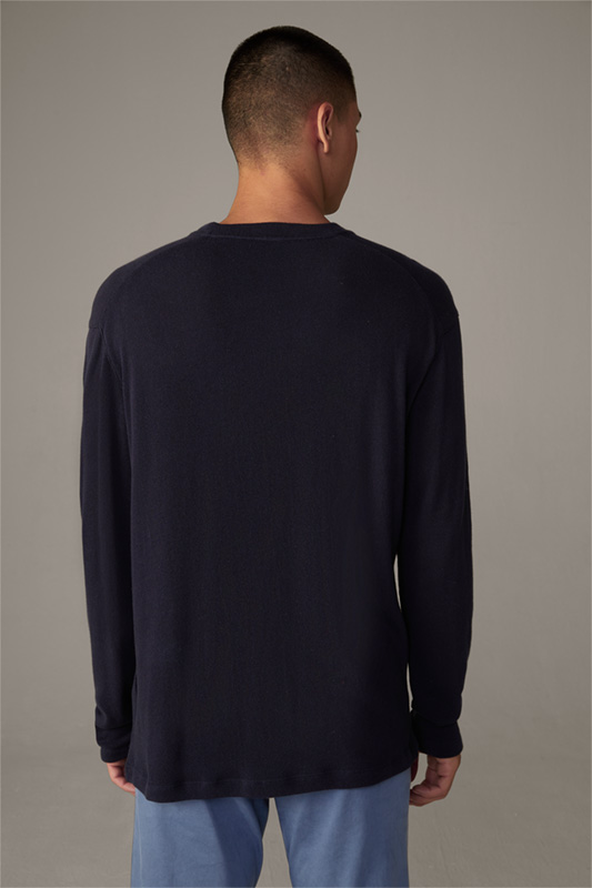 Fijngebreide pullover Jerrik, donkerblauw
