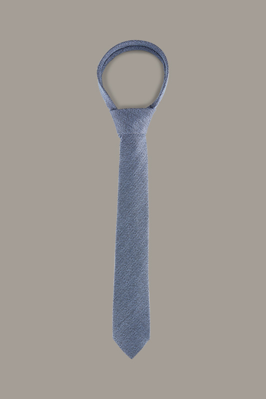 Woll-Seiden-Krawatte, blau-schwarz
