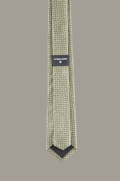 Zijden stropdas, groen met dessin
