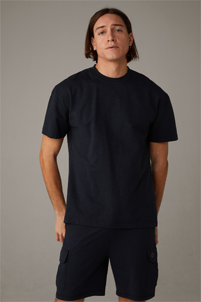 Baumwoll-T-Shirt Kian, dunkelblau