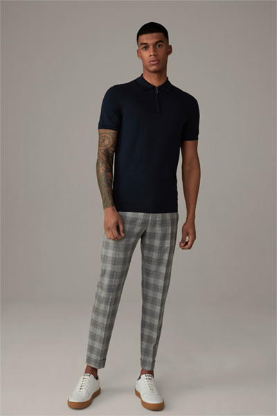 Pantalon Flex Cross Luc, gris à carreaux