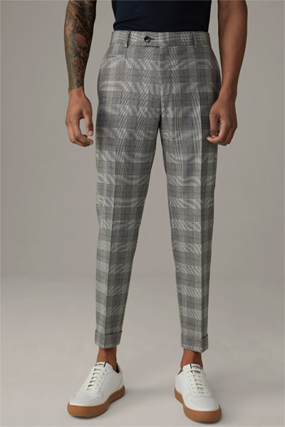 Pantalon Flex Cross Luc, gris à carreaux