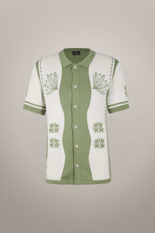 Baumwoll-Poloshirt Kito, grün/offwhite