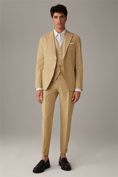 Luc Modular Suit Trousers in Pastel Yellow Marl