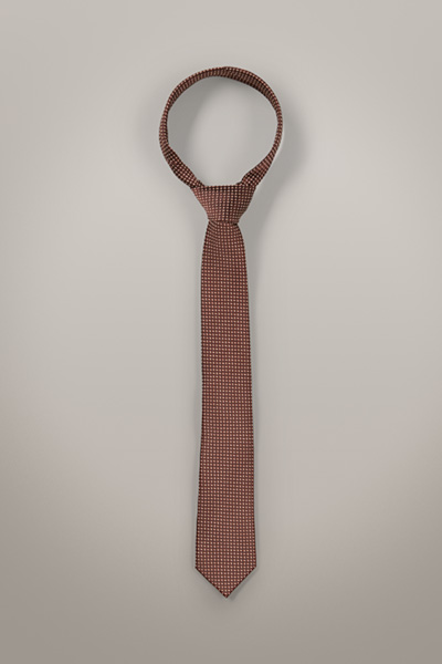 Cravate en soie, marron à motif