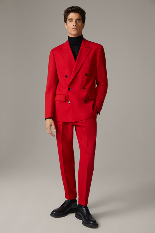 Veste de costume modulaire Ashton en laine vierge, en rouge