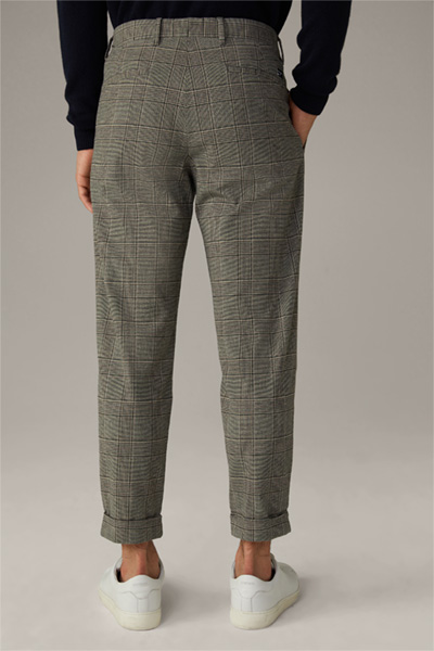 Pantalon prince-de-galles Louis, gris-marron à carreaux