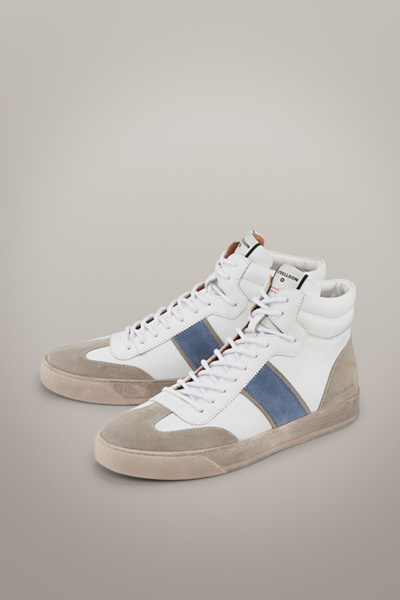 High Top Sneaker Stripe Evans, weiß/blau/beige