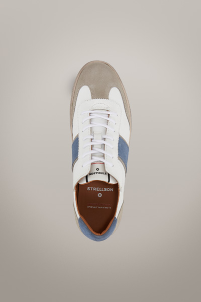 Sneaker Stripe Evans, weiß/blau/beige