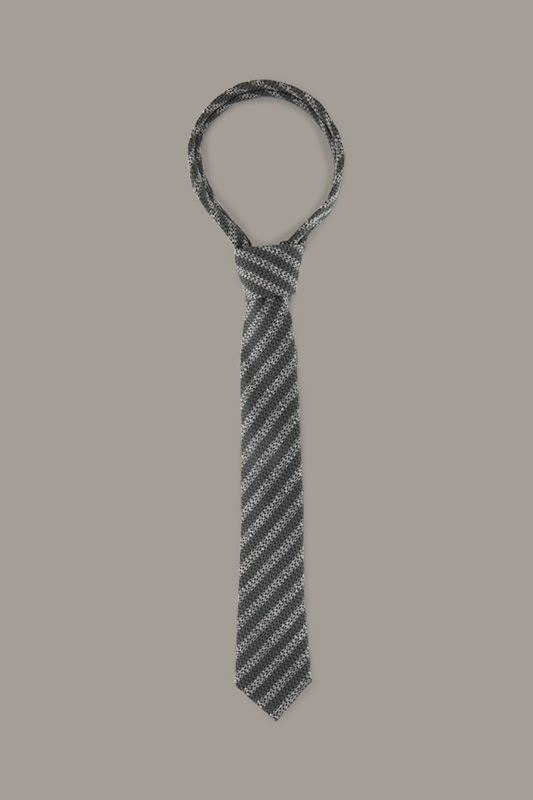 Woll-Seiden-Krawatte, grün-schwarz gestreift