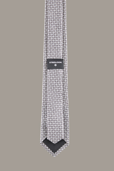 Zijden stropdas, grijs-blauw met dessin