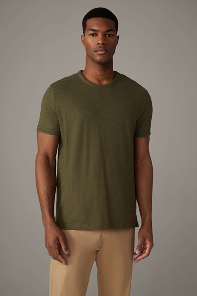 Baumwoll-T-Shirt Colin, medium grün strukturiert