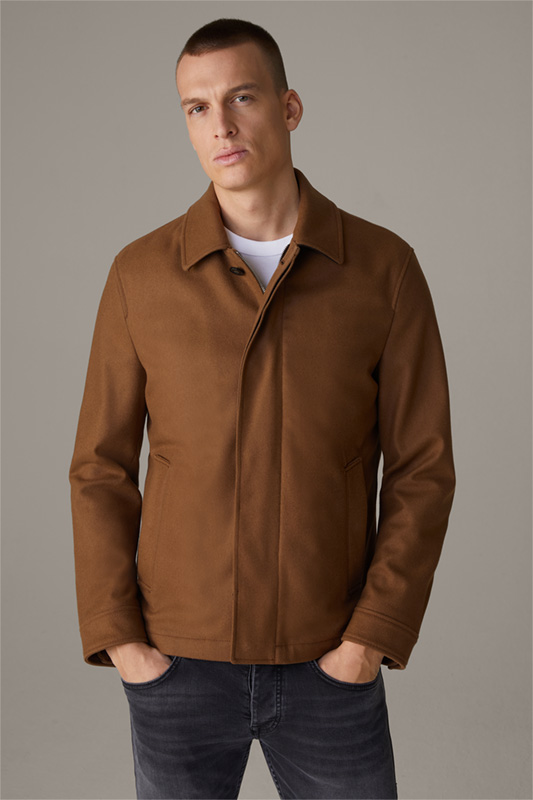 Veste-chemise en laine mélangée Fano, en marron moyen