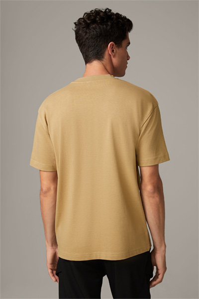 T-shirt van katoen Geza, beige