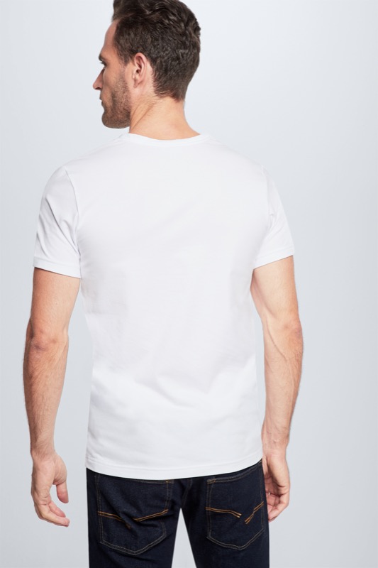 Katoenen stretch t-shirt, duopak, wit