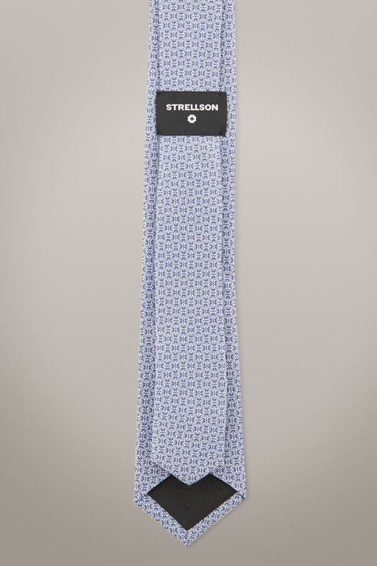 Zijden stropdas, met blauw dessin