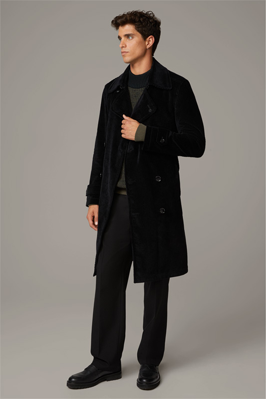 Manteau en velours côtelé The trench Coat 2.0, noir