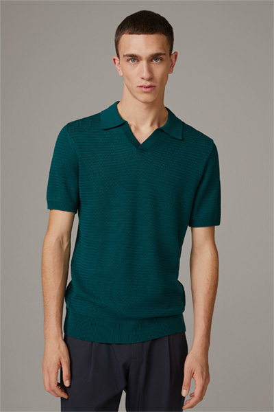 Strick-Poloshirt Adrian, dunkelgrün