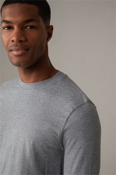 T-shirt à manches longues en coton Clark, gris chiné